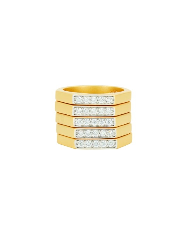 Glistening Stack Rings, Set of 5, Size 6-8